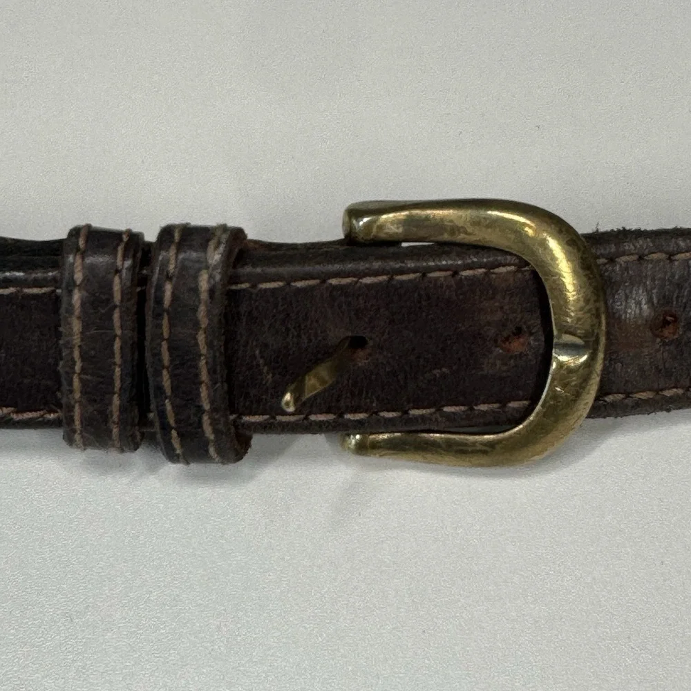 Vintage Made in USA Brown Leather Belt 1